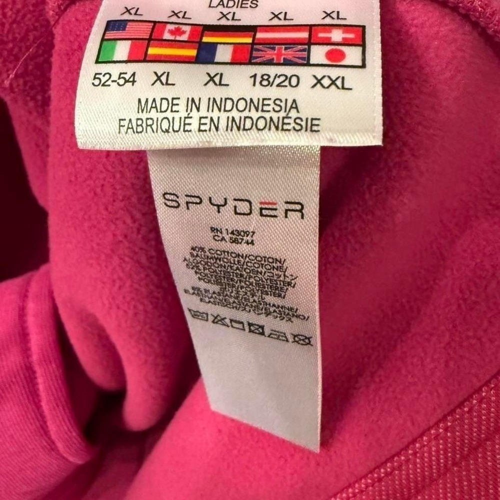 'Spyder pink fleece jacket with orange‎ accents, Size XL - Picture 6 of 6